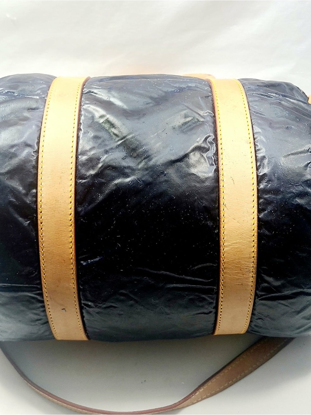 Hunting World Black Duffel with Tan Leather Trim - Picture 7 of 8